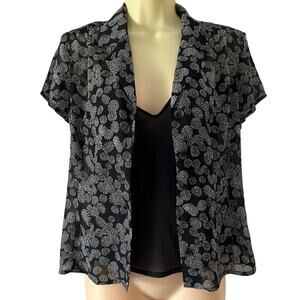 Jones Wear 2 Piece Blouse & Camisole Womans Size 4 Cottagecore Office Dressy